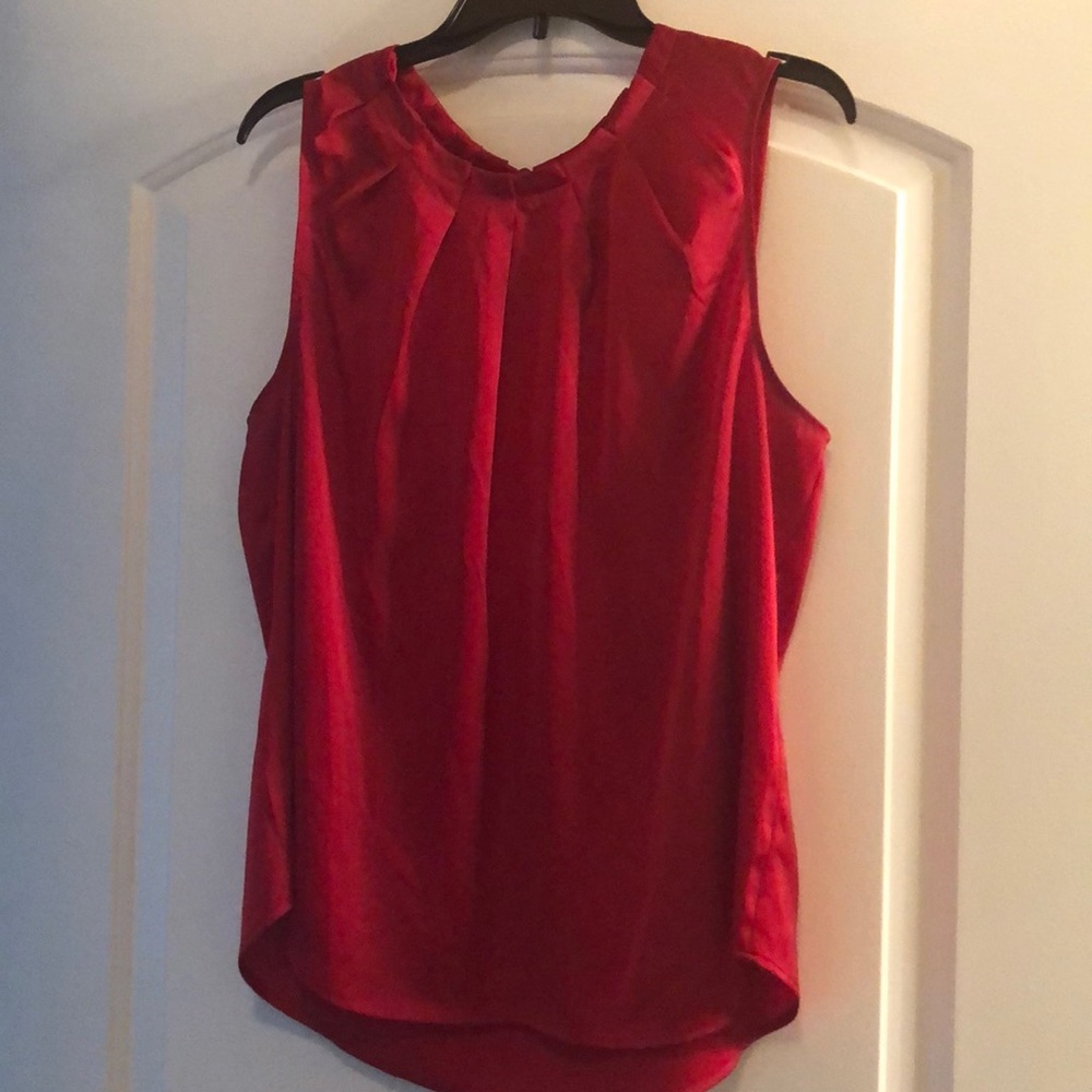 Red Satin Shell Top
